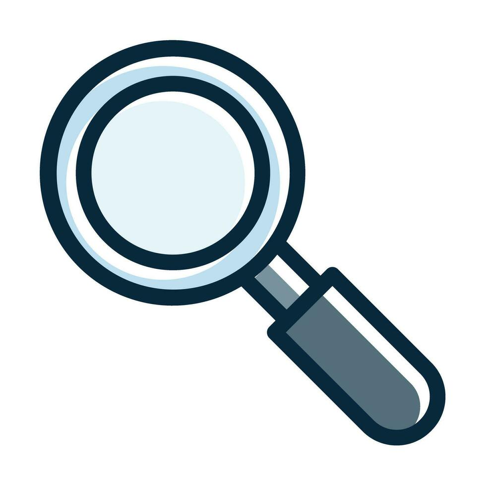 Magnifying Glass Vector Thick Line Filled Dark Colors Icons For Personal And Commercial Use.