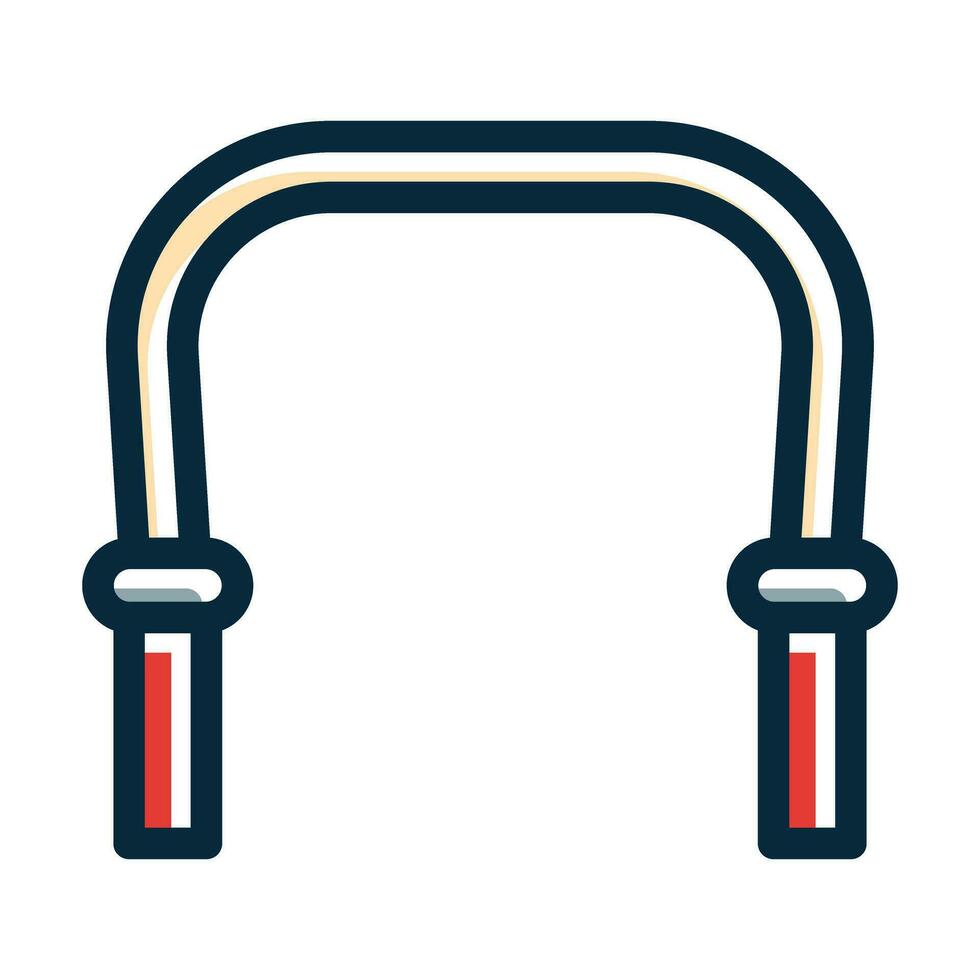 Jumping Rope Vector Thick Line Filled Dark Colors Icons For Personal And Commercial Use.