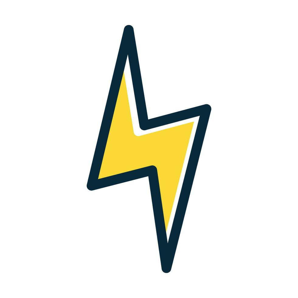 Lightning Button Vector Thick Line Filled Dark Colors Icons For Personal And Commercial Use.