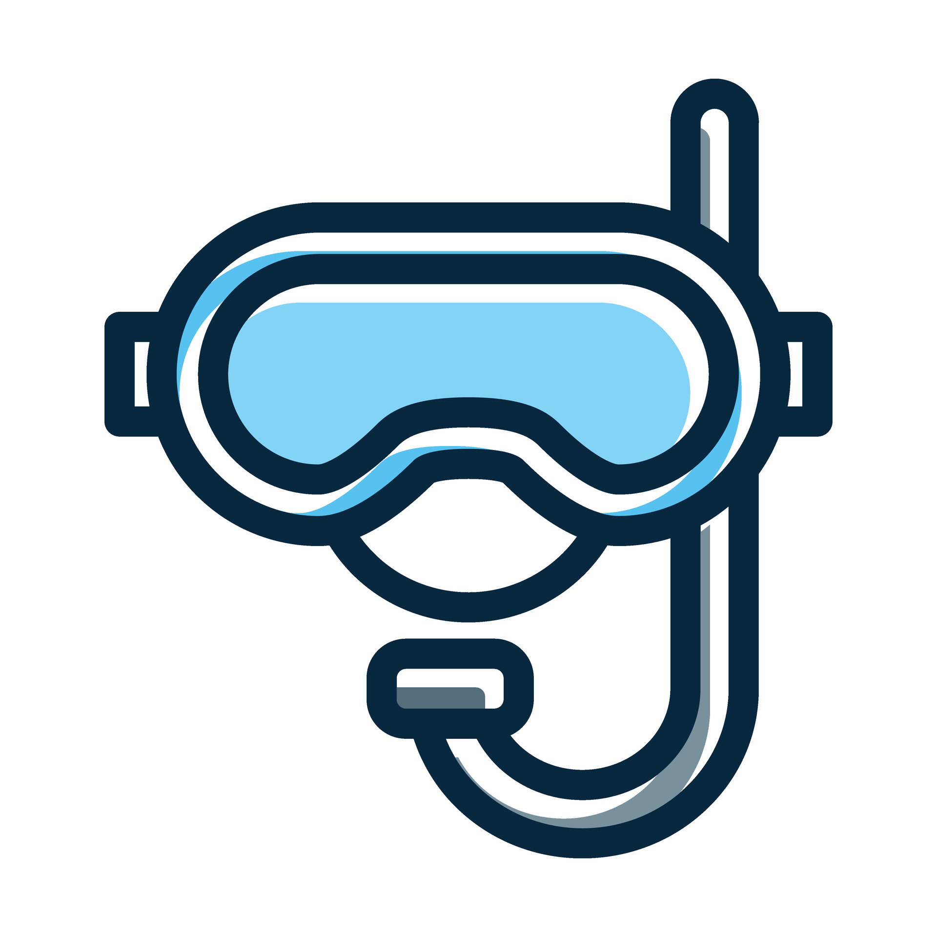 Snorkel Vector Thick Line Filled Dark Colors Icons For Personal And