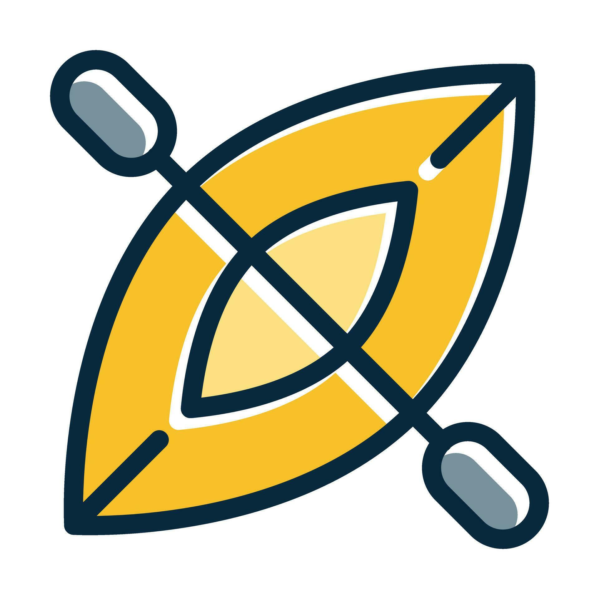 Kayak Vector Thick Line Filled Dark Colors Icons For Personal And