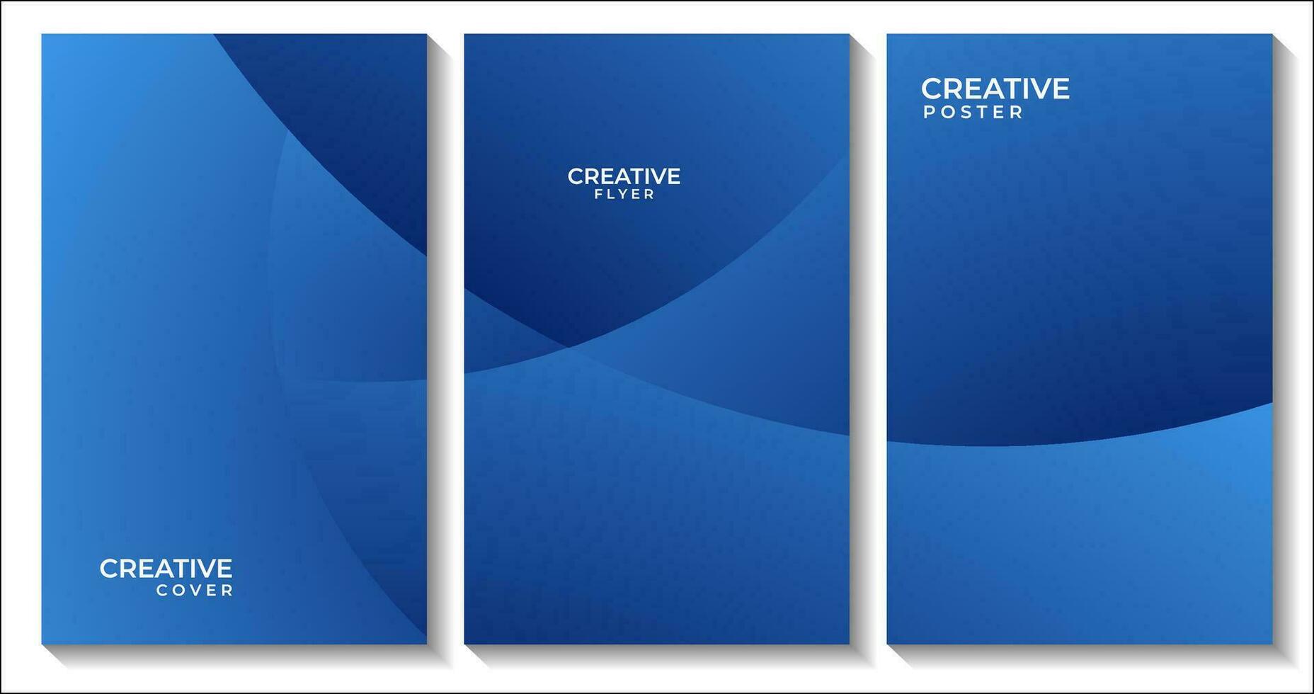 abstract blue flyer cover poster background with waves for business design vector