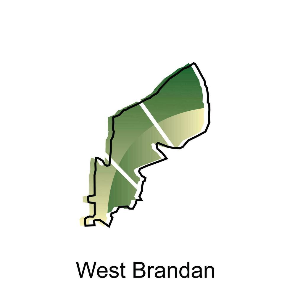 vector map of West Brandan City modern outline, Logo Vector Design. Abstract, designs concept