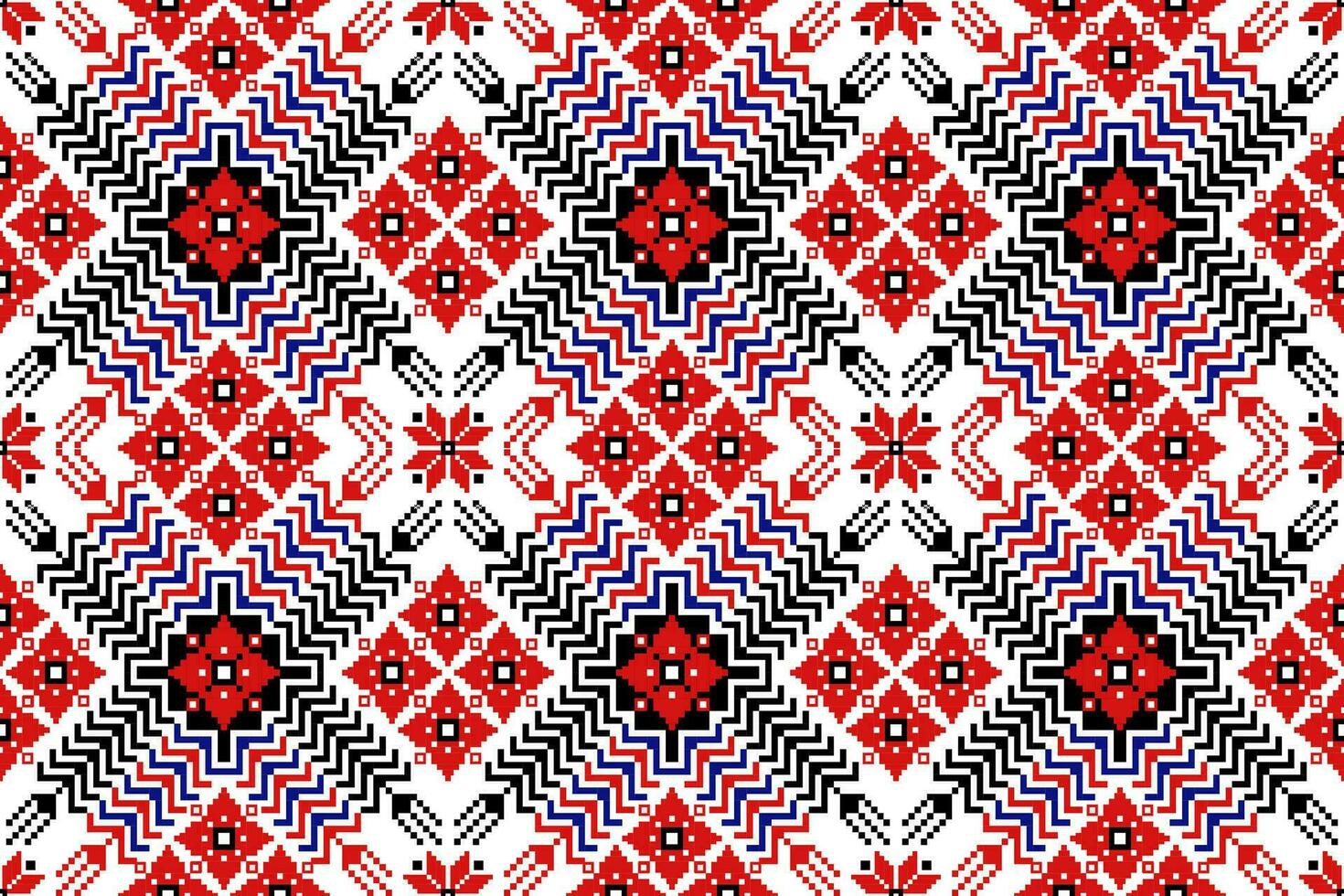 Red ethnic seamless Fabric textures pixel art styles vector