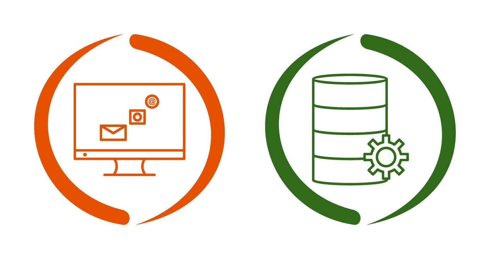 digital marketing and database management Icon vector