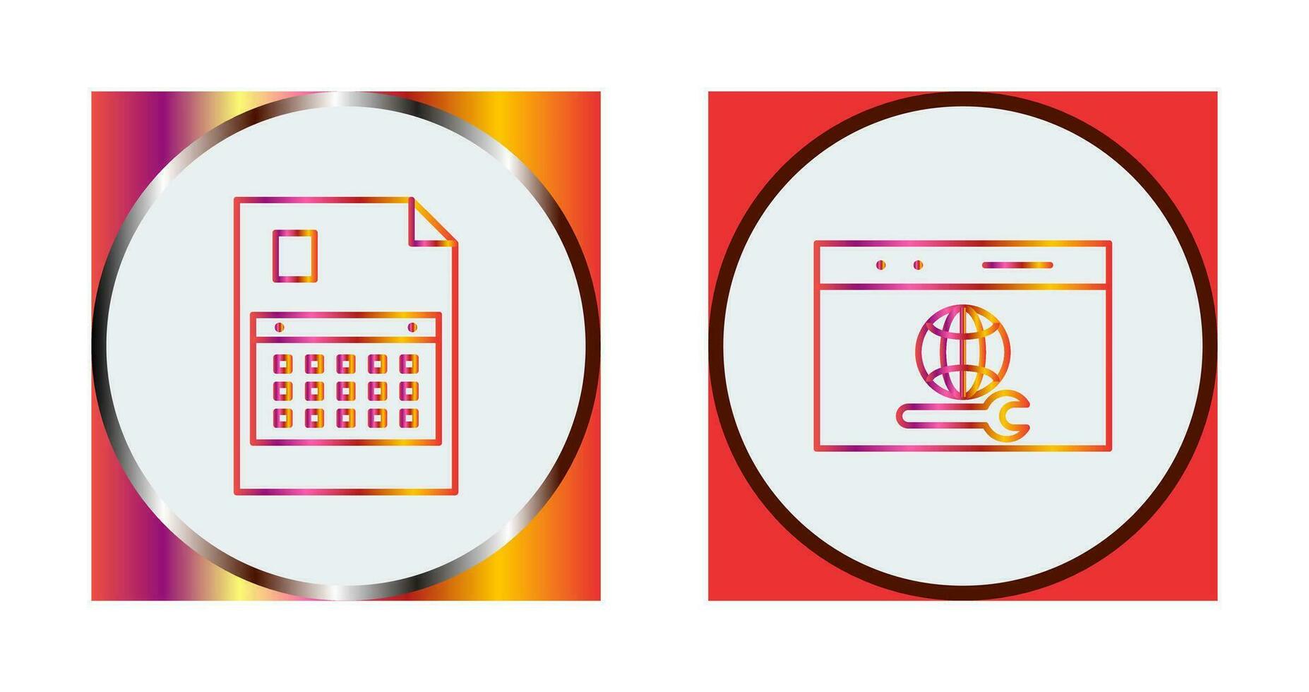 content planning and web support  Icon vector