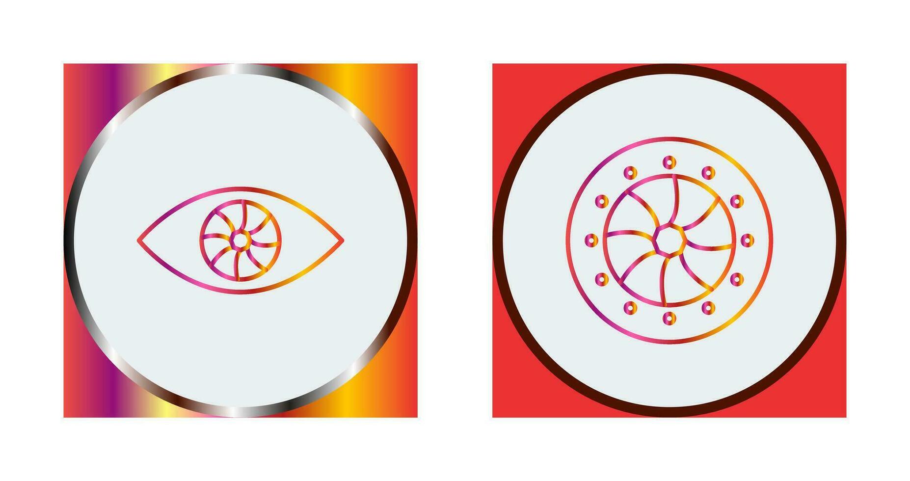 eye and optical diaphram Icon vector