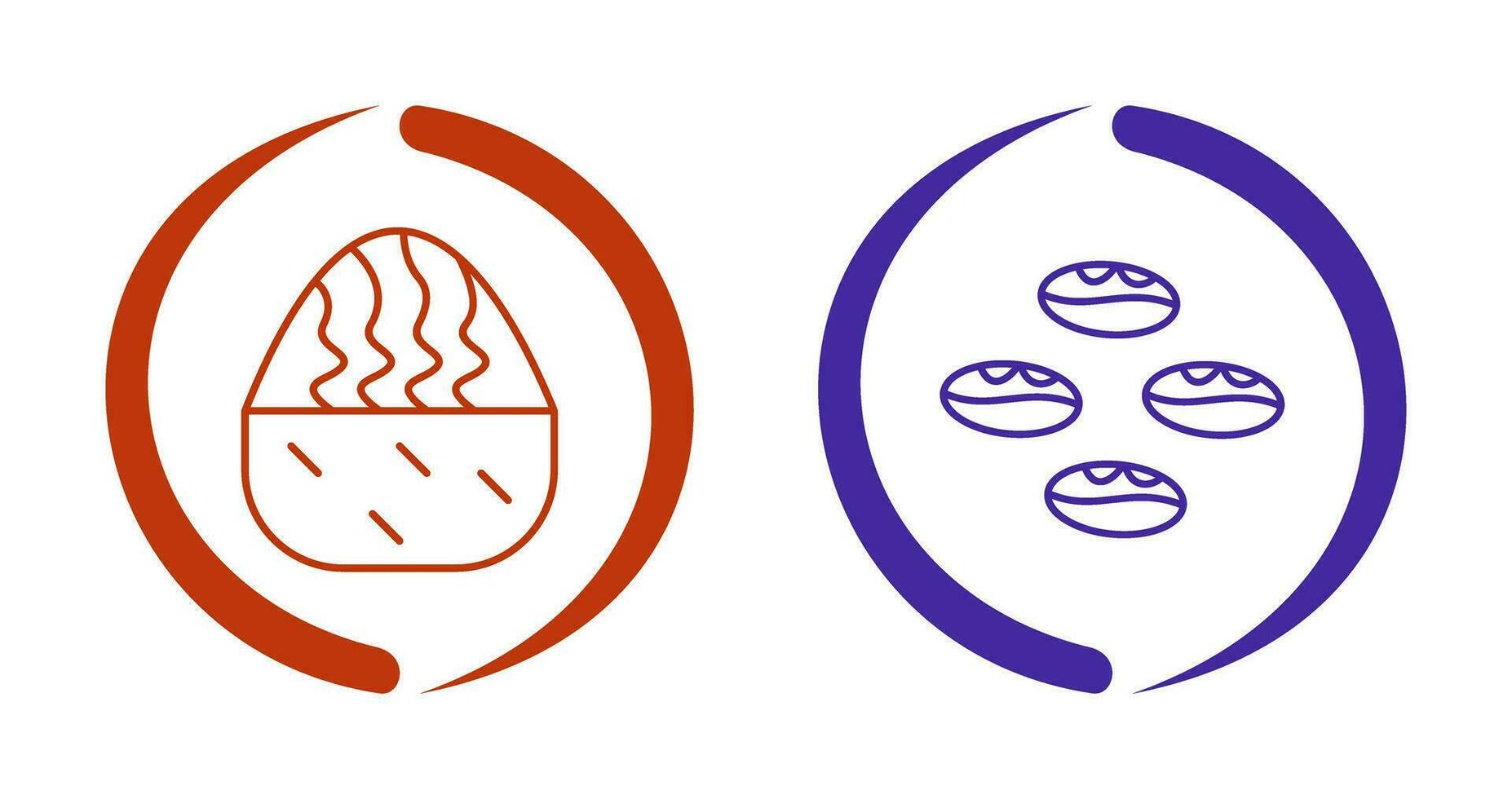 cream muffin and coffee beans  Icon vector