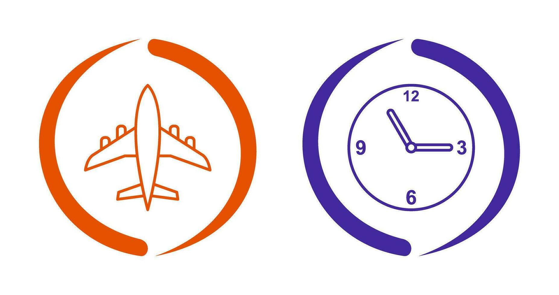 Aeroplane and time  Icon vector