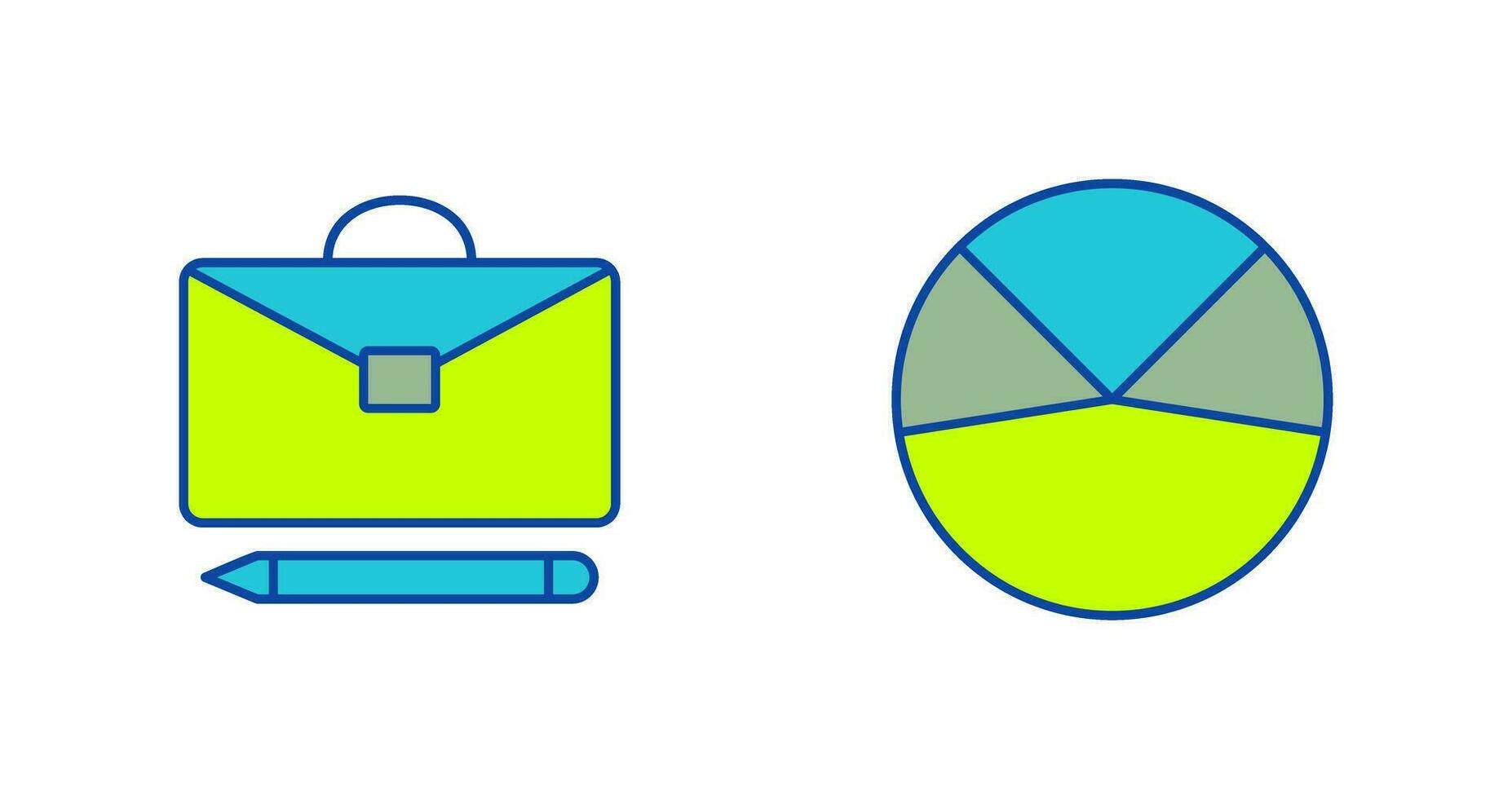 briefcase and pie chart analysis Icon vector