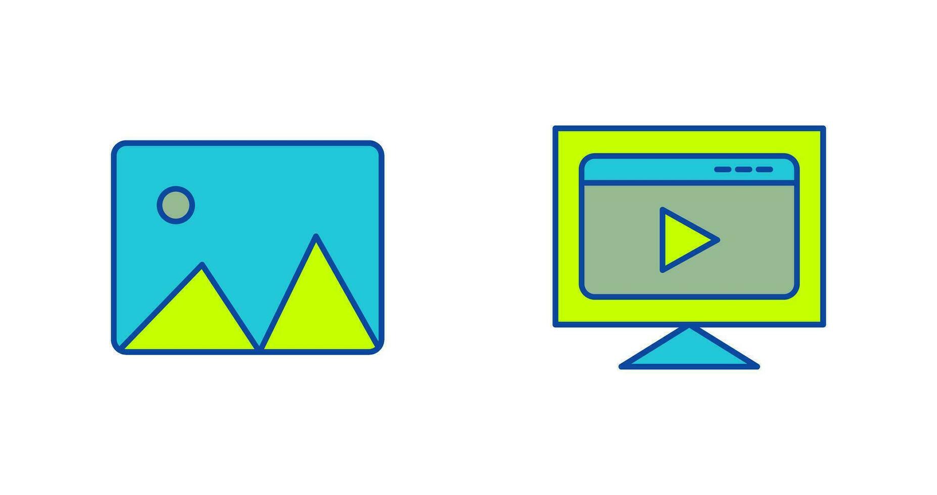 albums and video streaming Icon vector