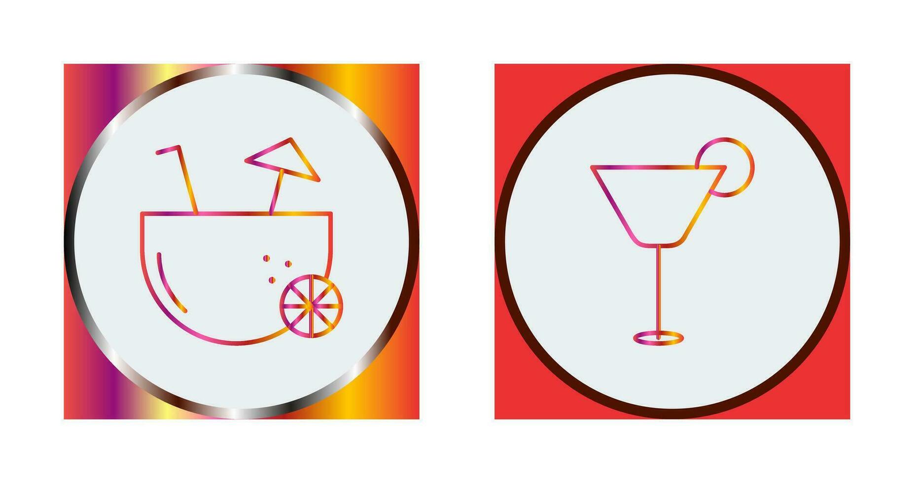 coconut drink and cocktail drink  Icon vector