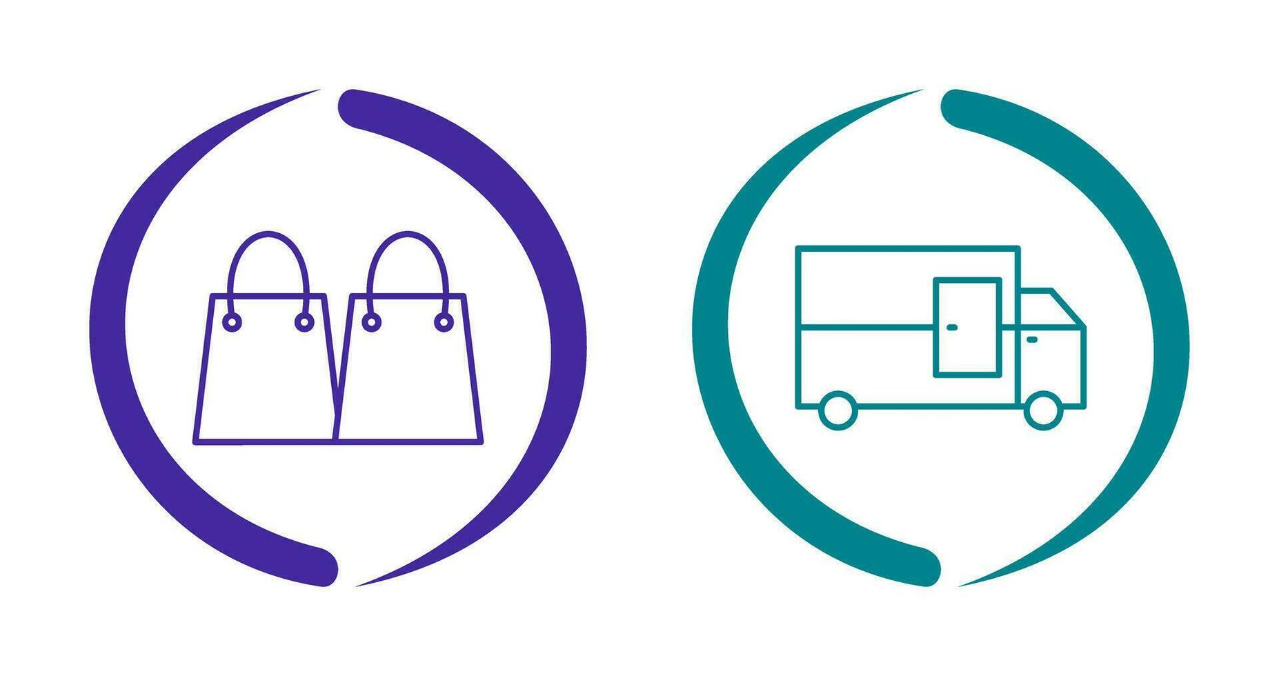 envío y compras bolso icono vector
