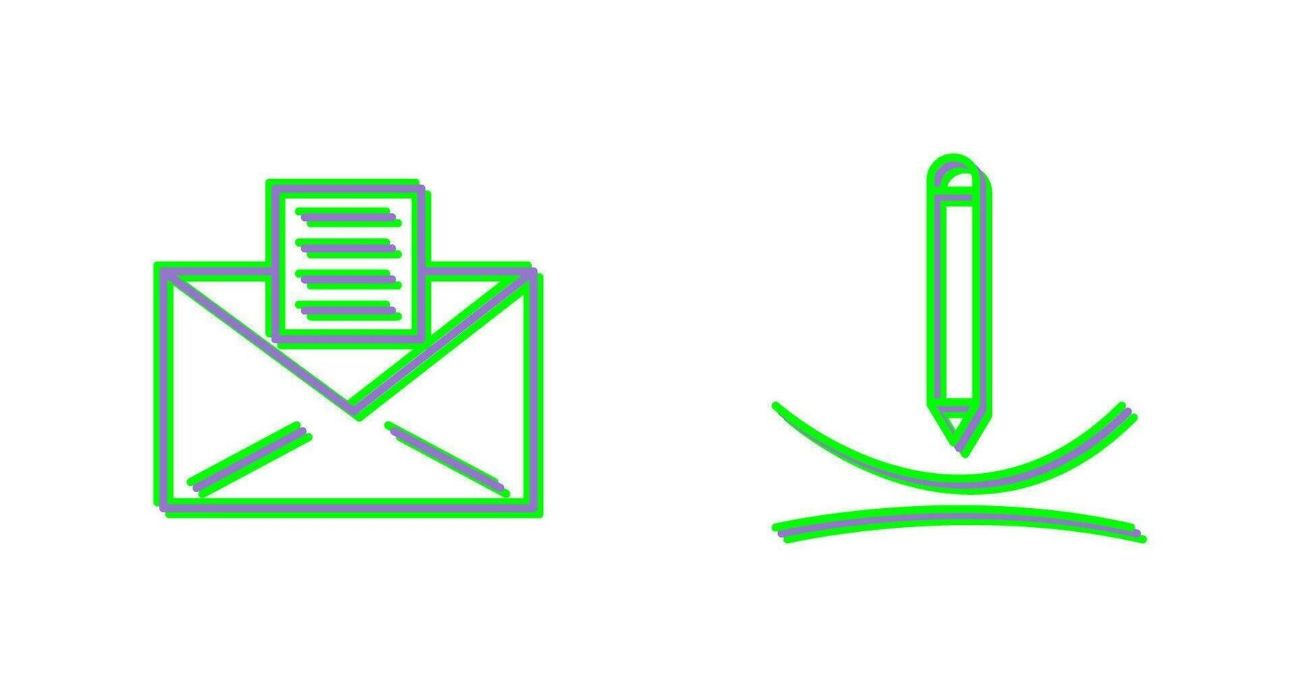 email documents and draw curve Icon vector