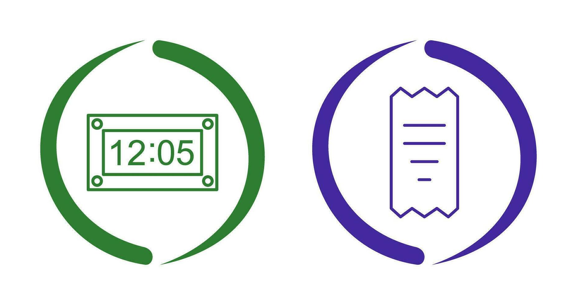 Temporizador y recibo icono vector