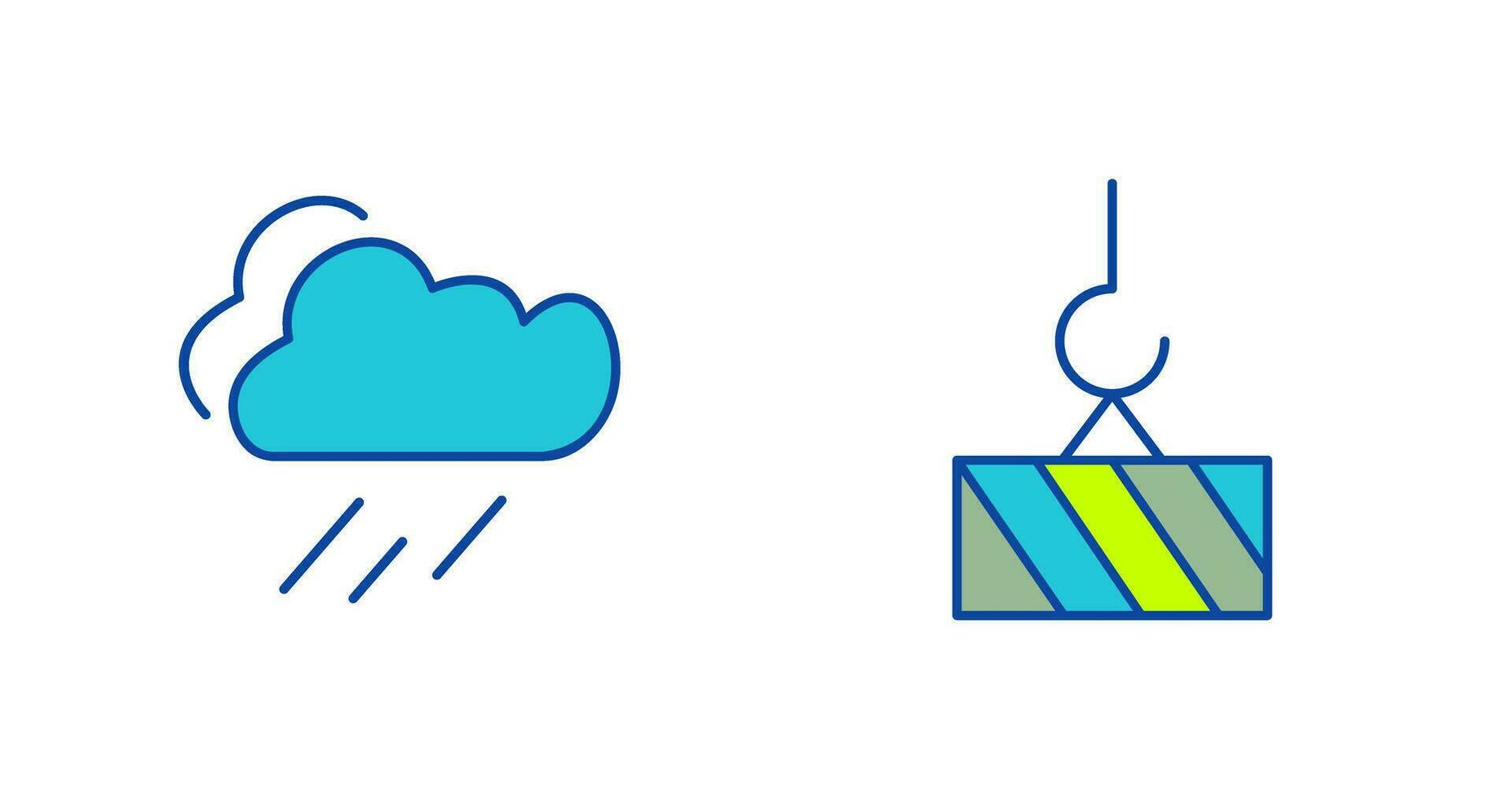 rain and heavy machinery  Icon vector