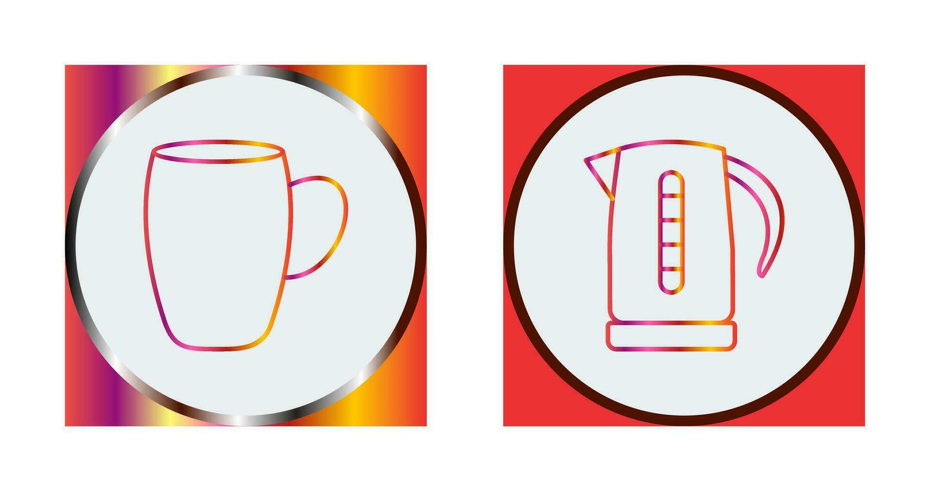 mug and kettle Icon vector