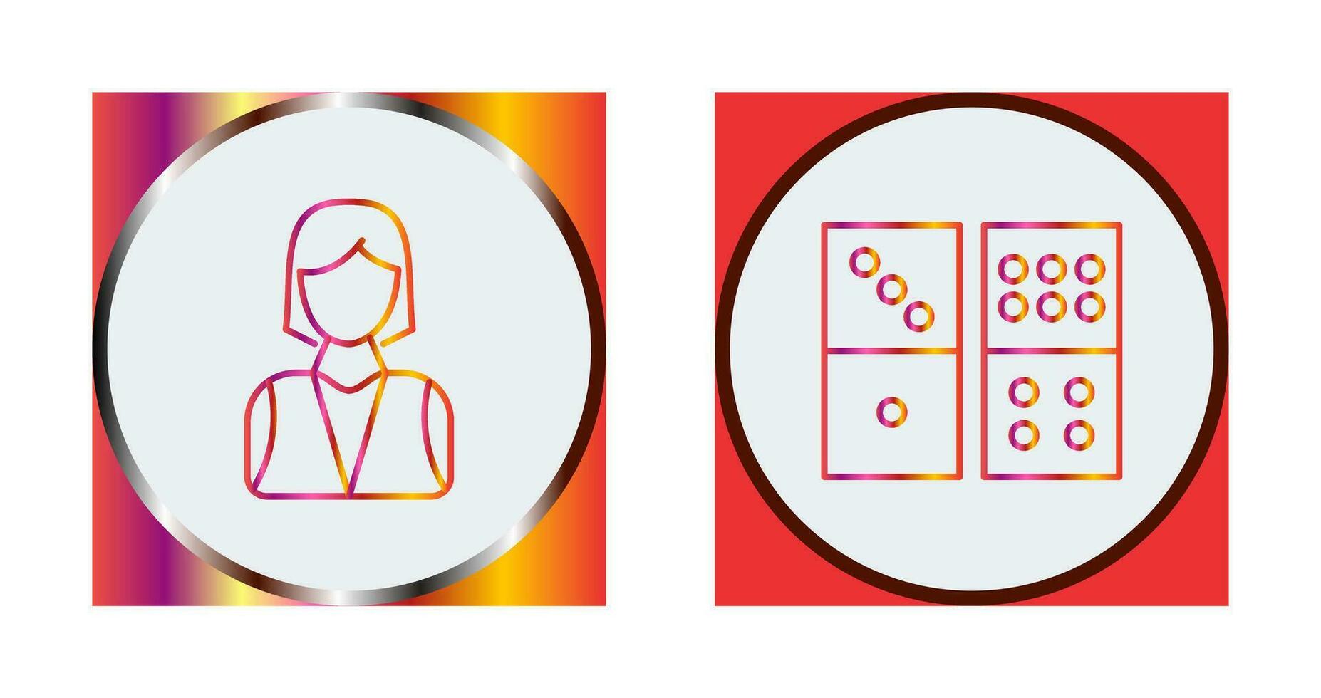 elegant lady and domino game Icon vector