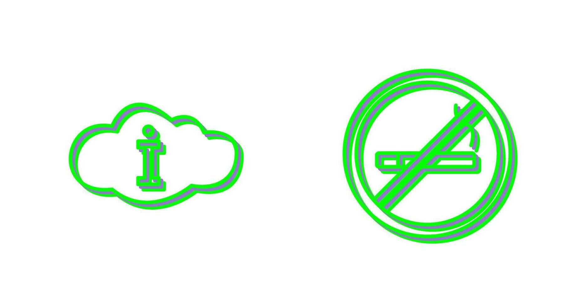 information and No smoking  Icon vector