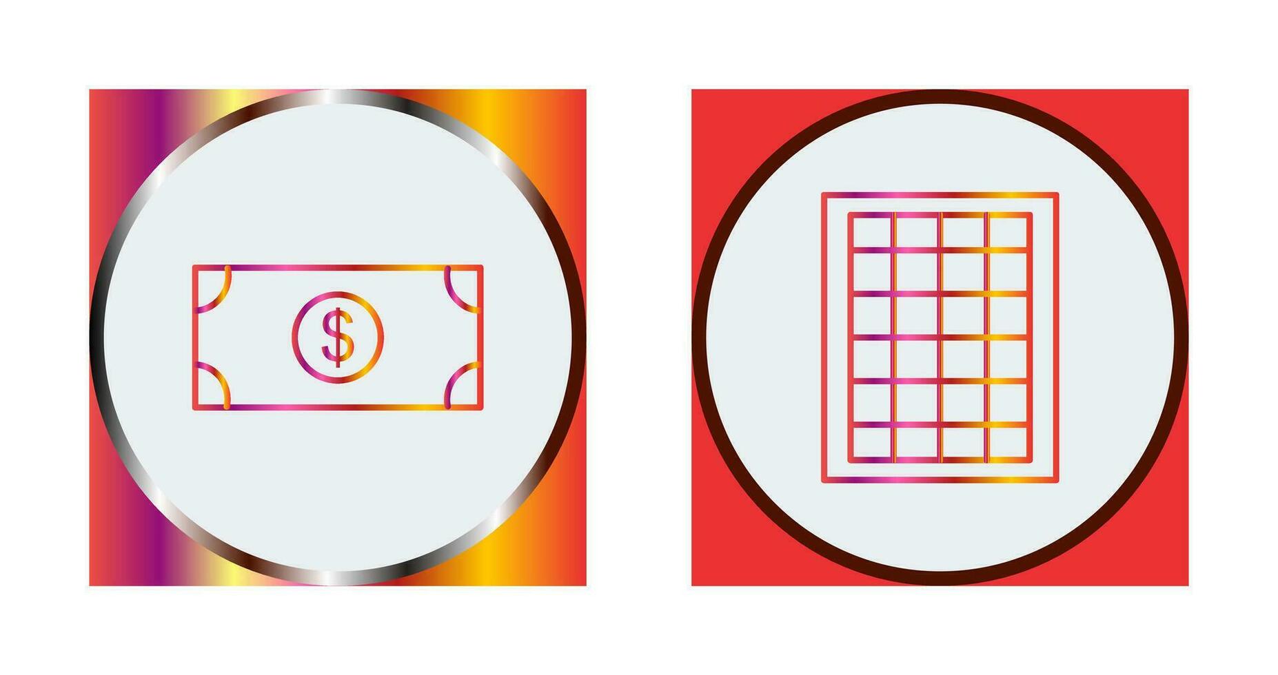 dollar bill and table of rates  Icon vector