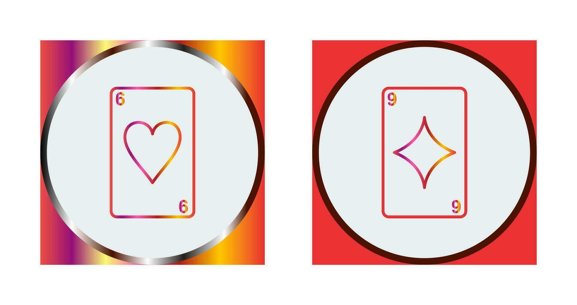 heart cards and diamonds card Icon vector