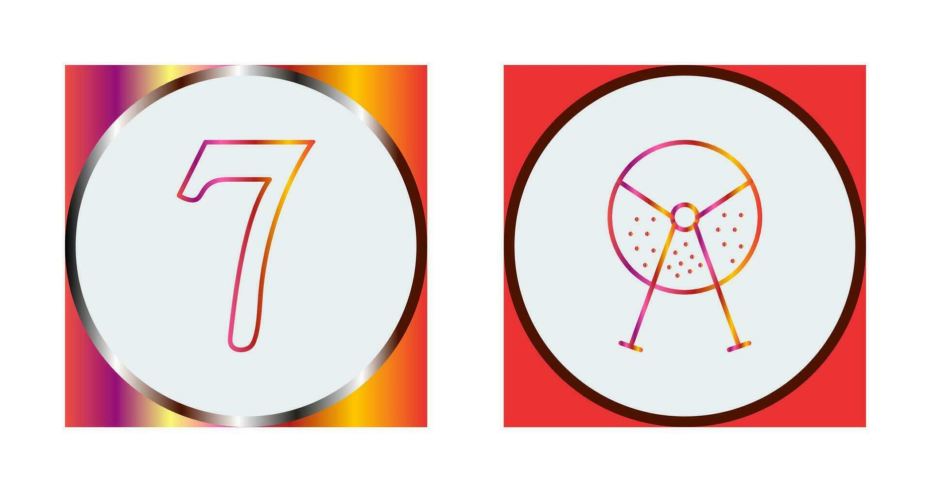 number sevens and lottery machine  Icon vector