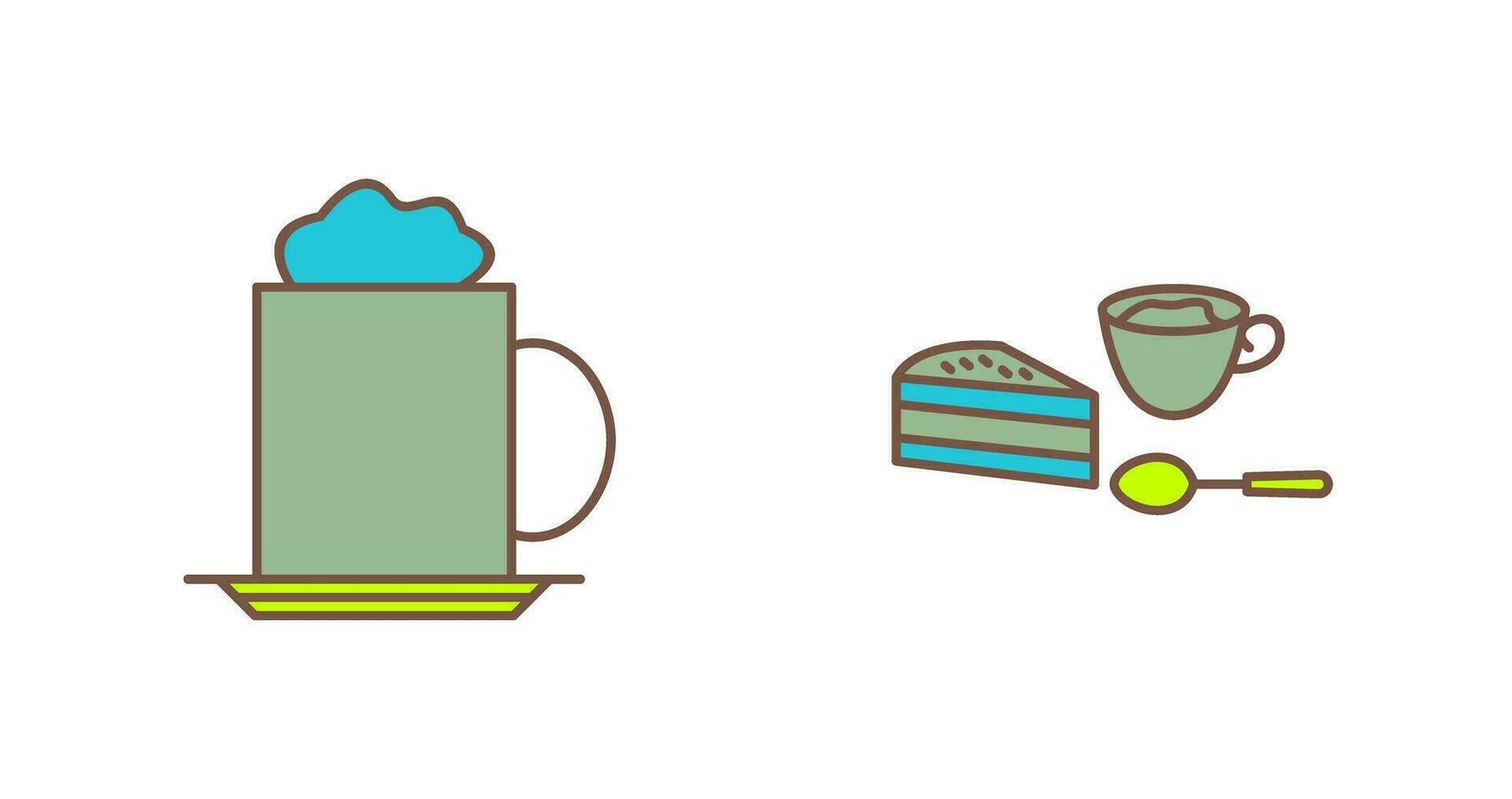 capuchino y café servido icono vector