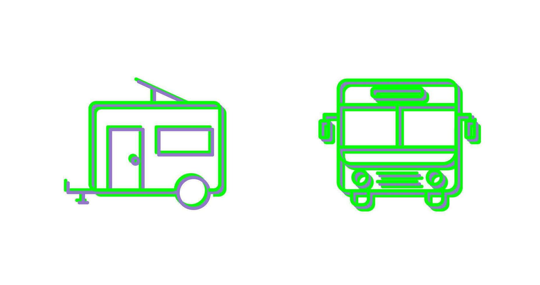 Bus and trailer Icon vector