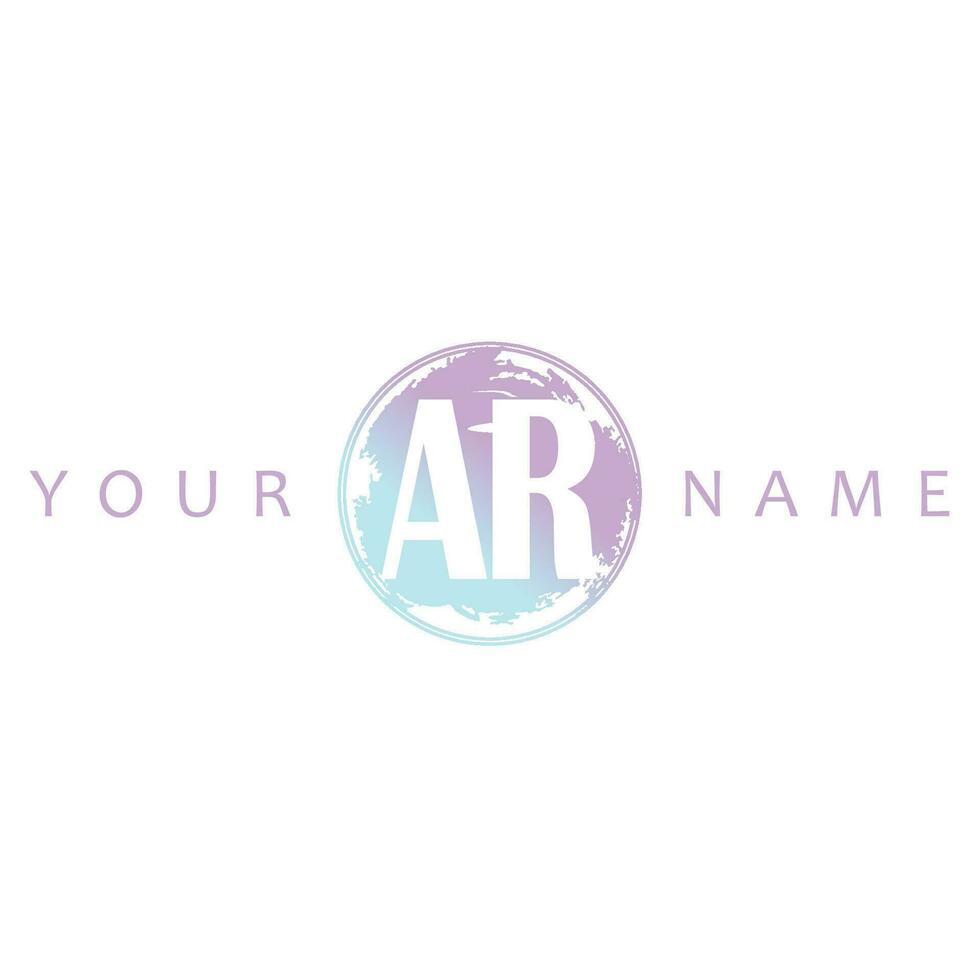 AR Initial Logo Watercolor Vector Design