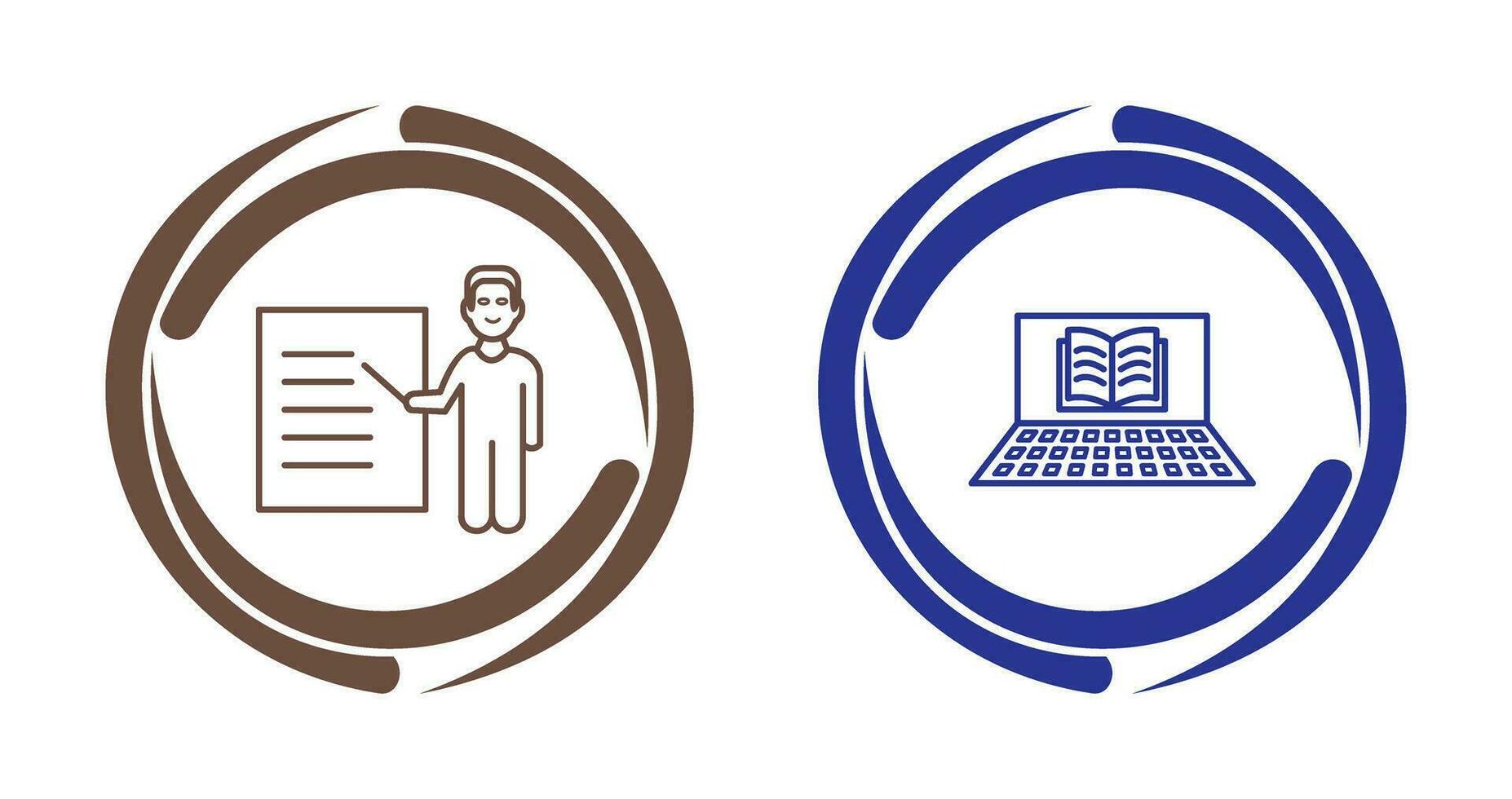 Online Books and Male Presenter Icon vector