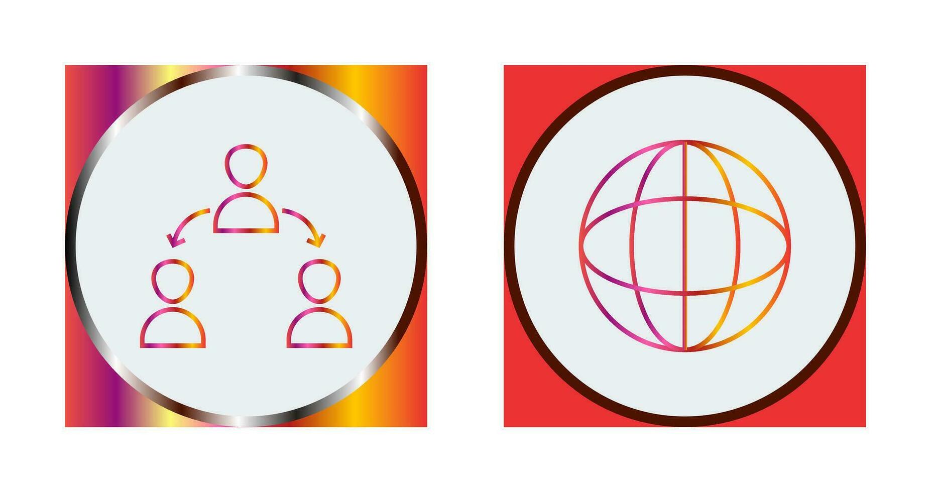 connected user and globe Icon vector