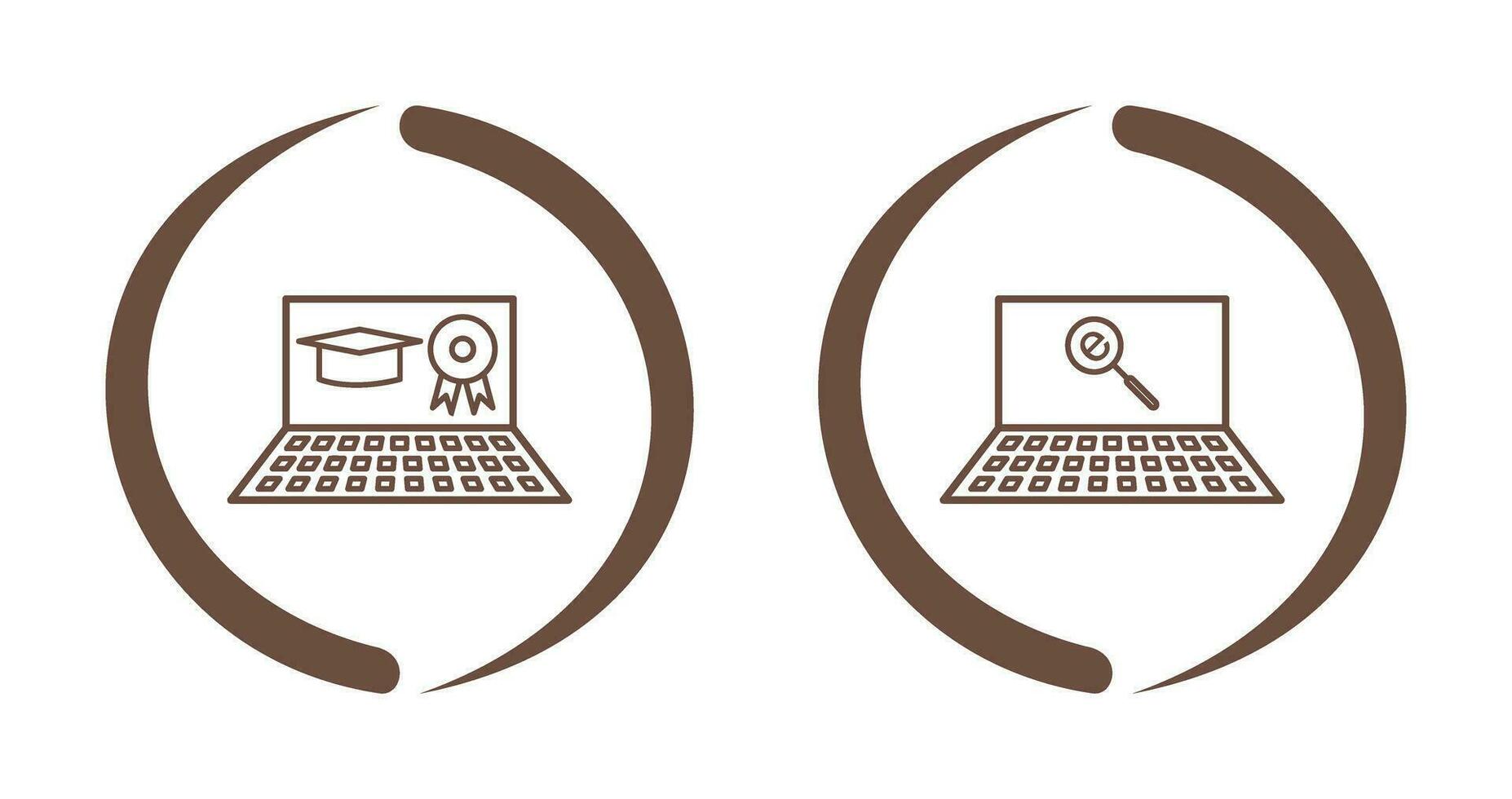 Online Degree and Find on Internet Icon vector