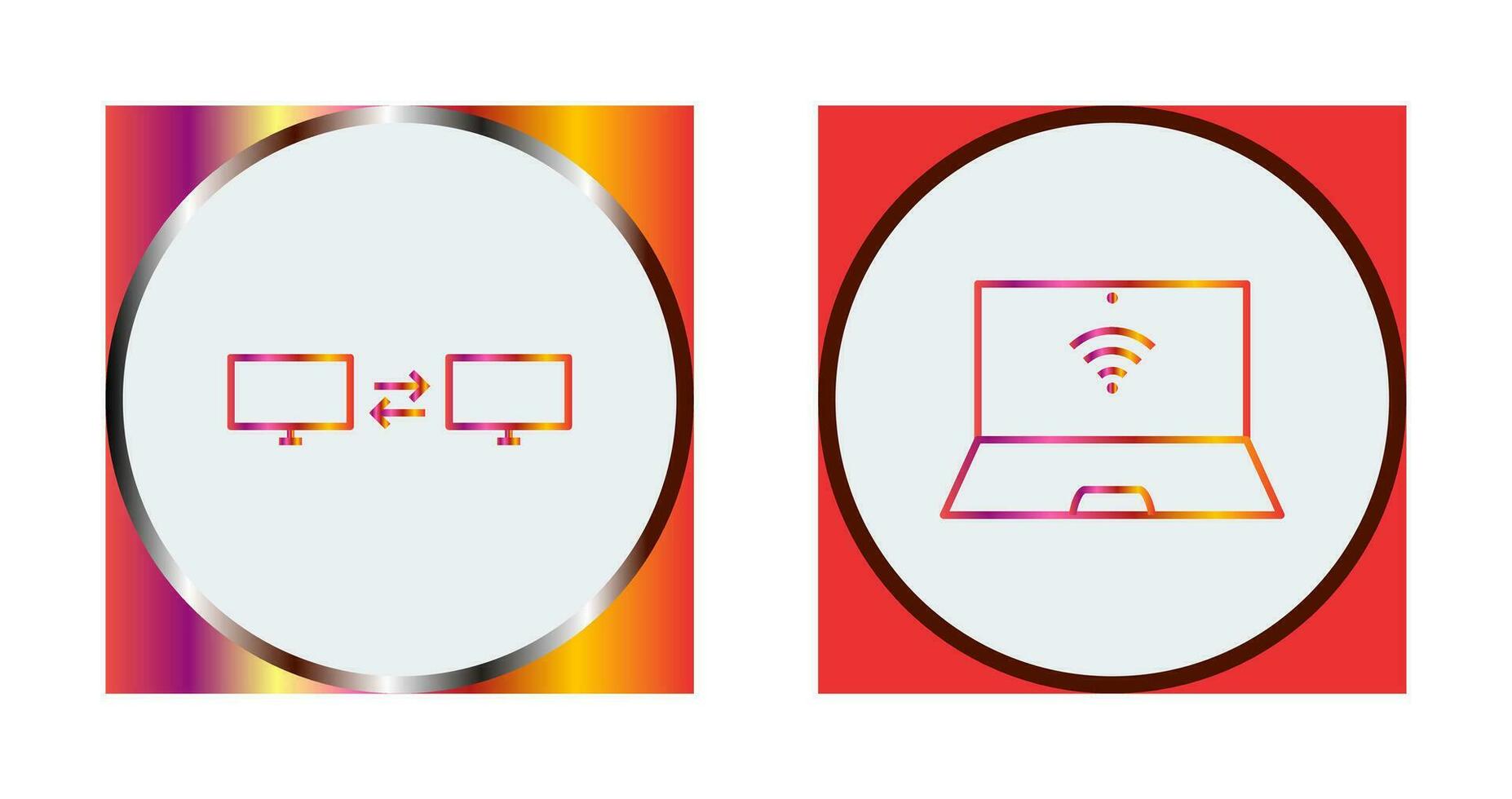 sharing system and connected laptop Icon vector