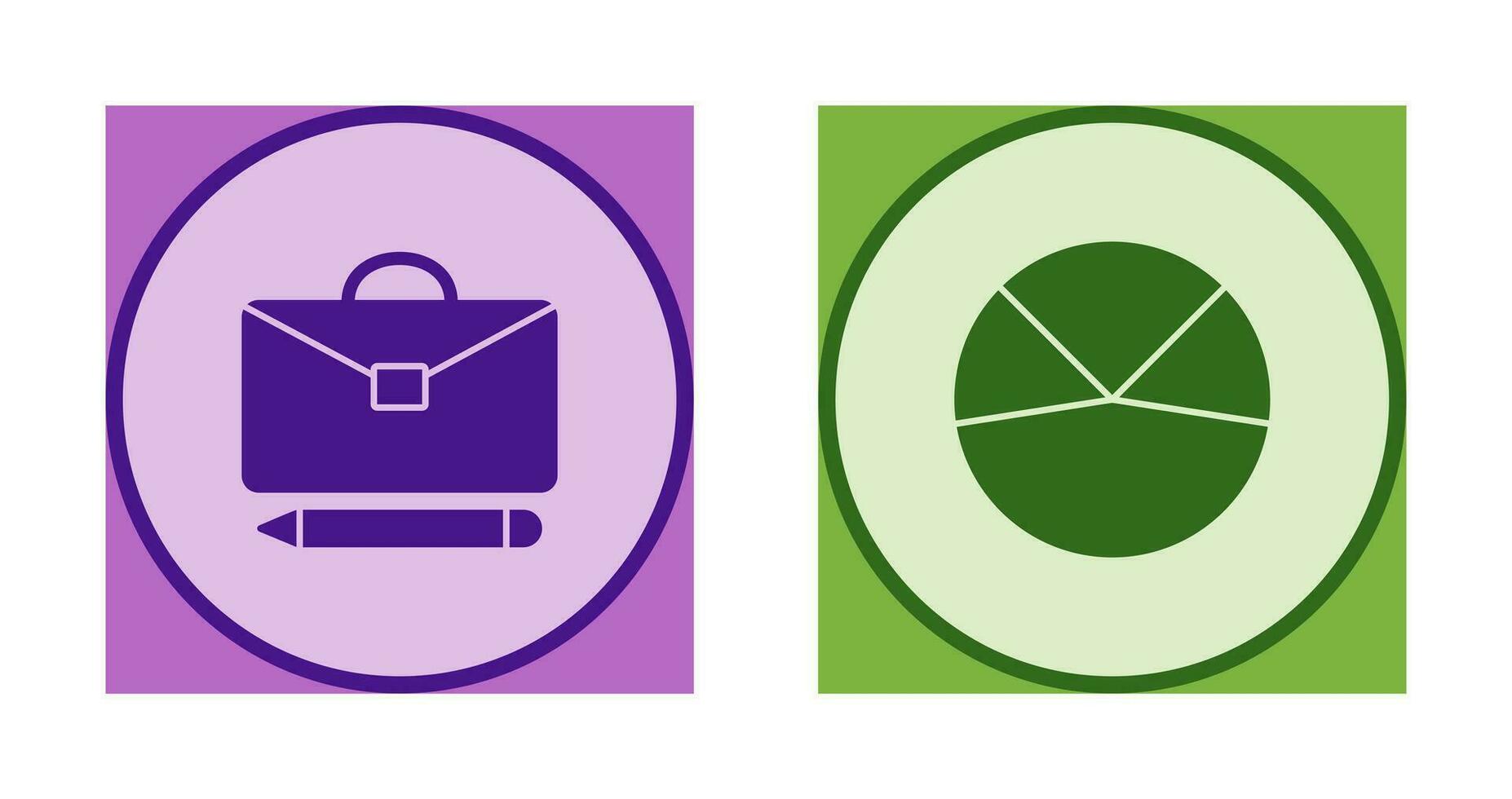 briefcase and pie chart analysis Icon vector