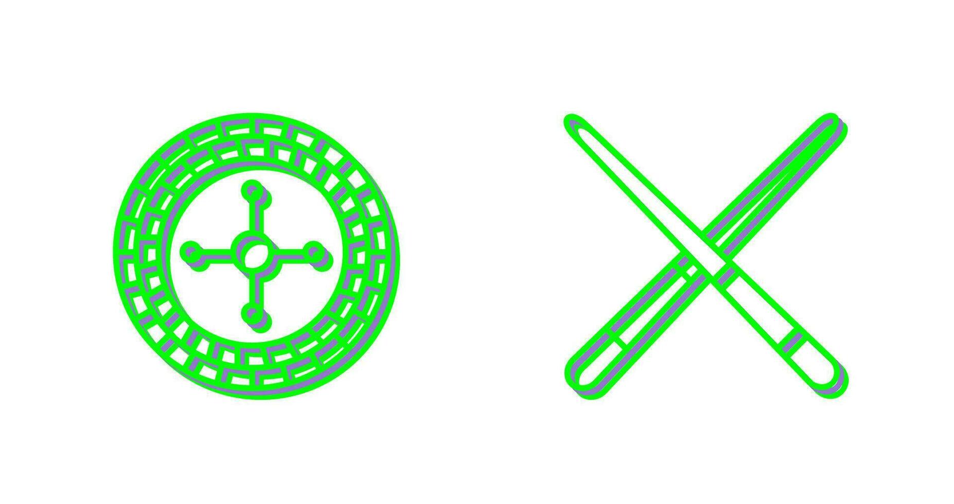 roulette and Pool cue  Icon vector