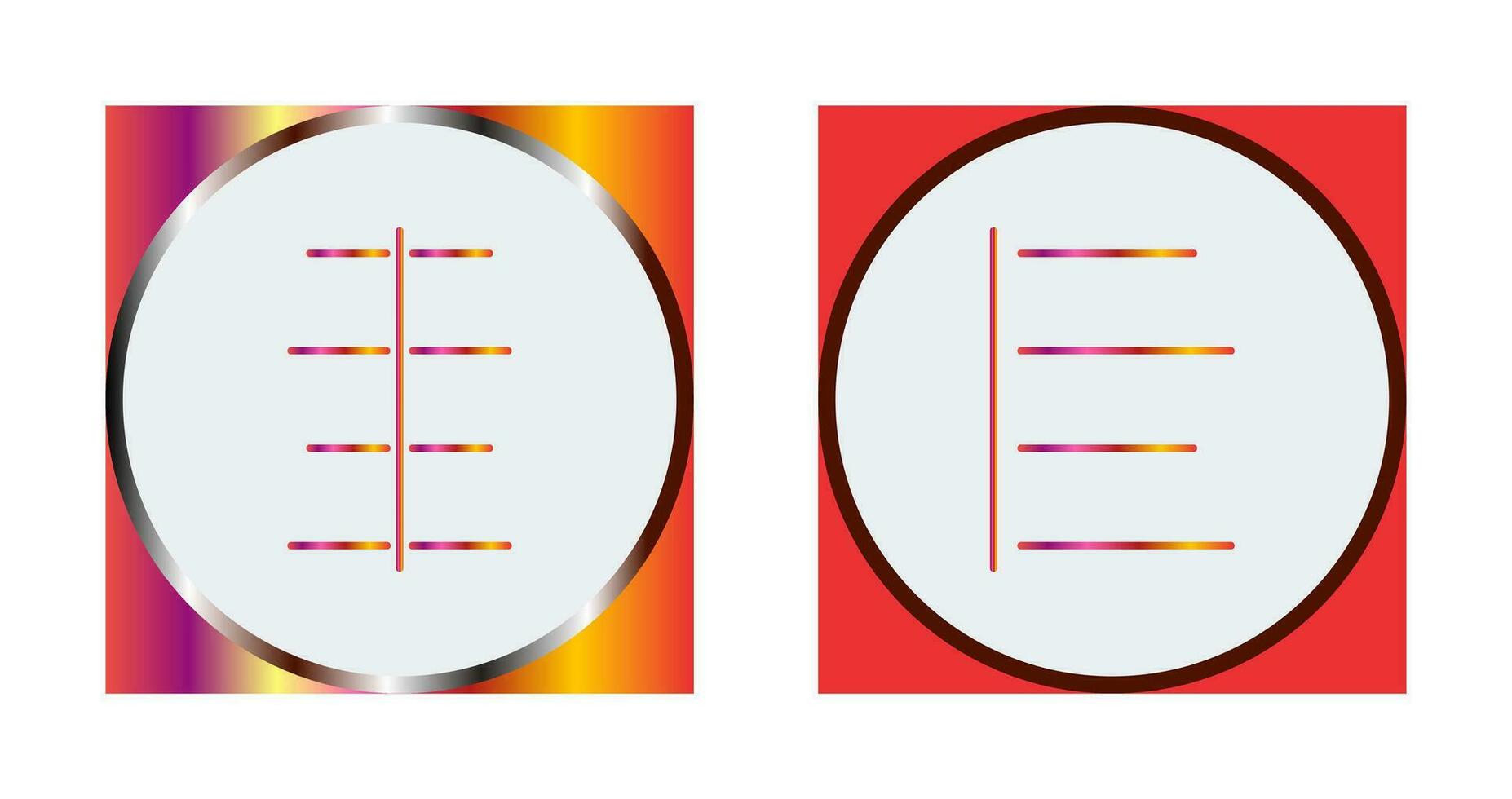center align and left align  Icon vector