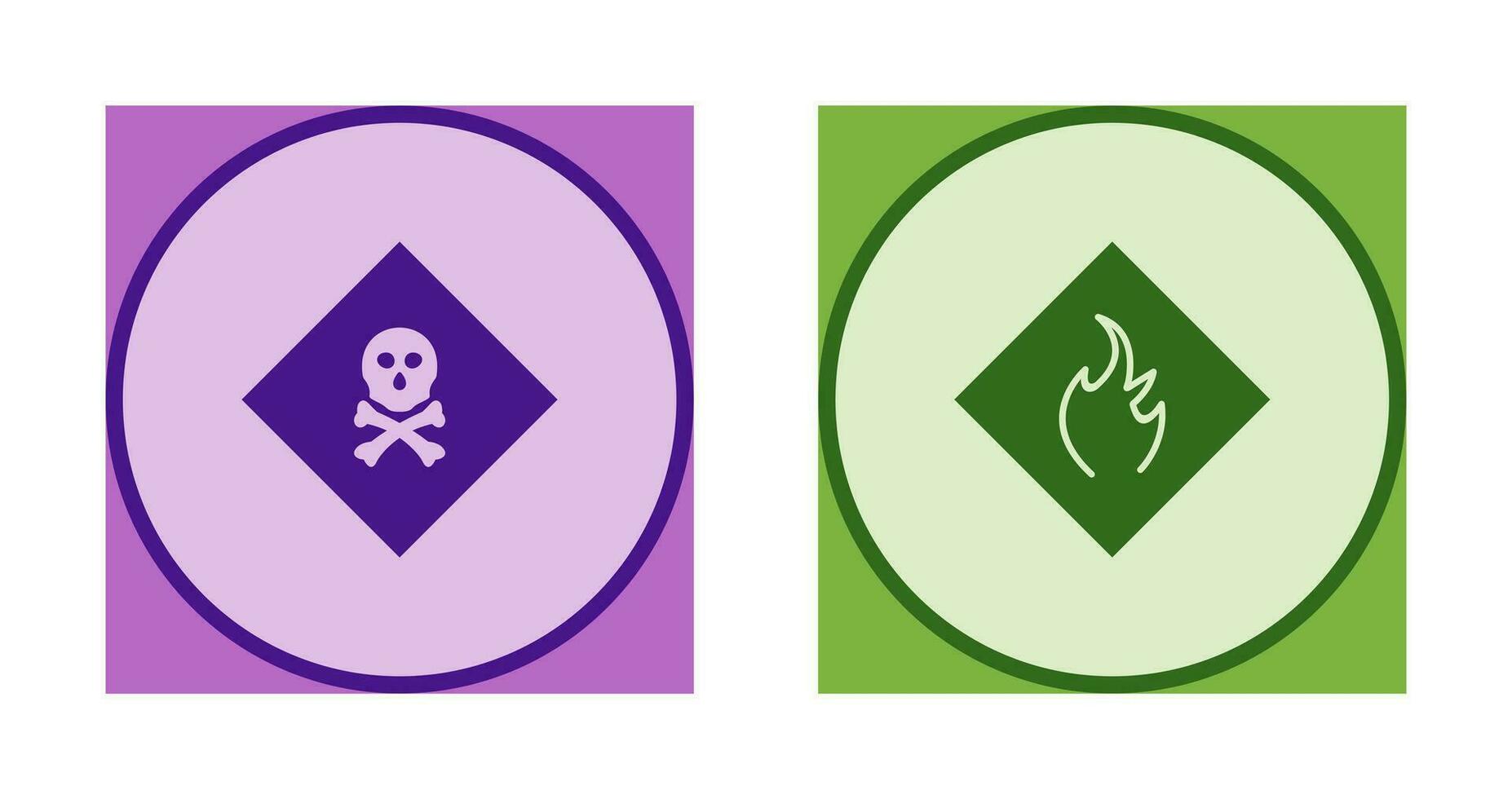 poisonous gas and Danger of flame  Icon vector