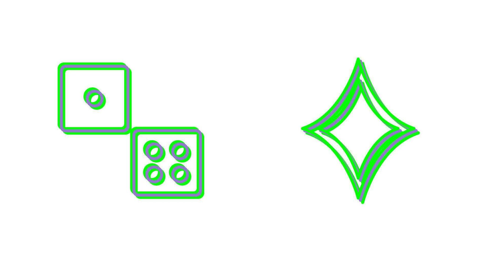 dice and diamond and  Icon vector