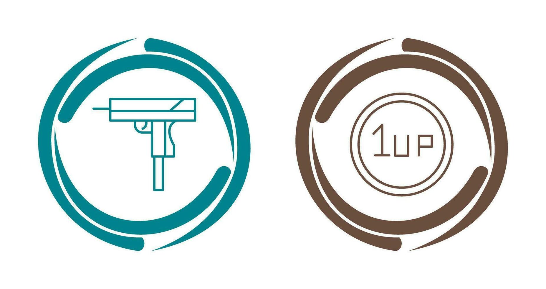 Gun and 1UP Icon vector