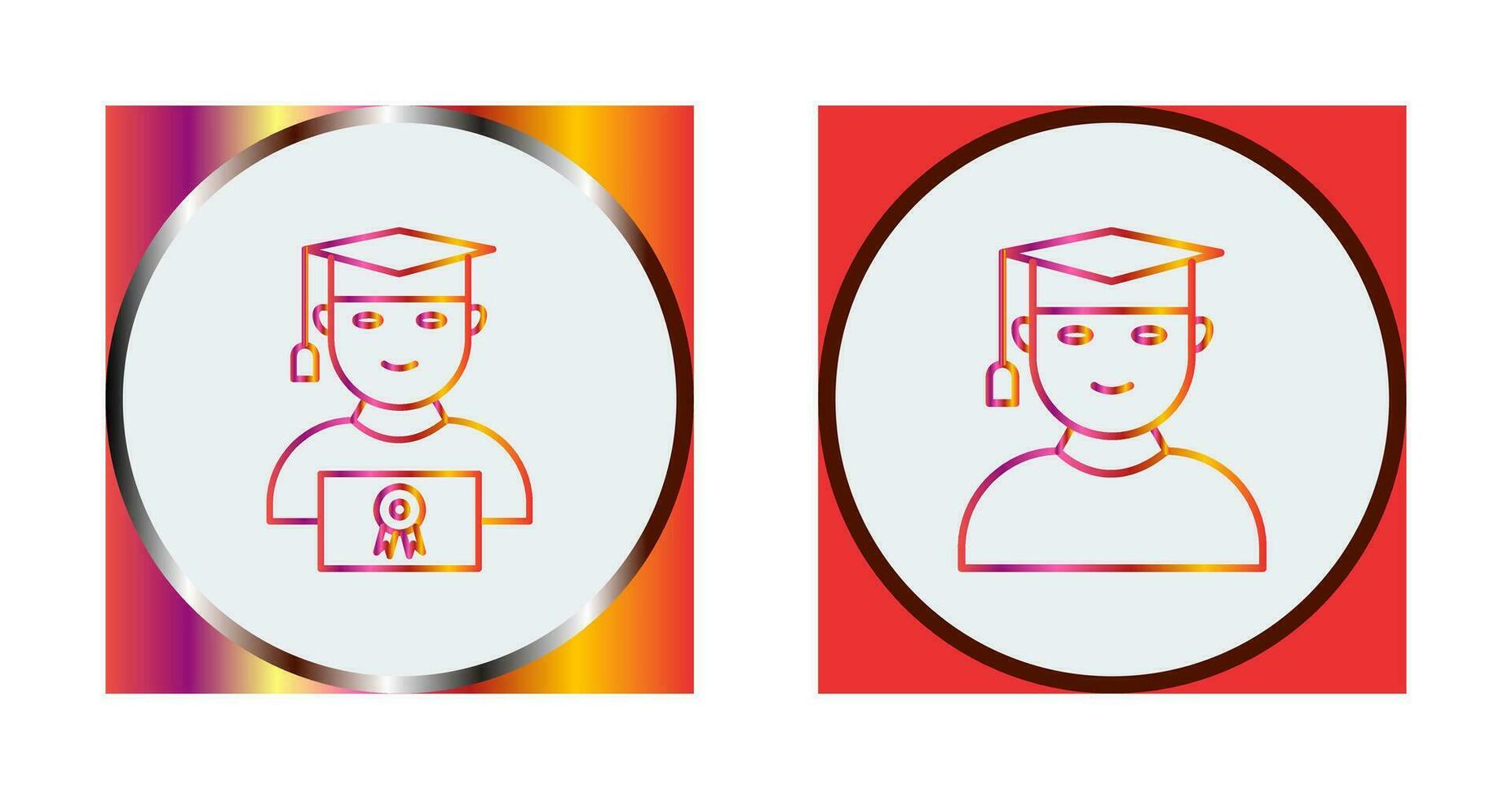 Student Holding Degree and Male Graduate Icon vector