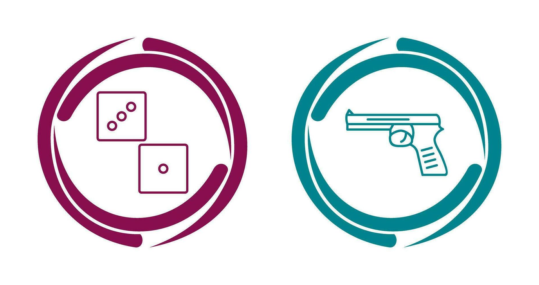 Dice and Pistol Icon vector