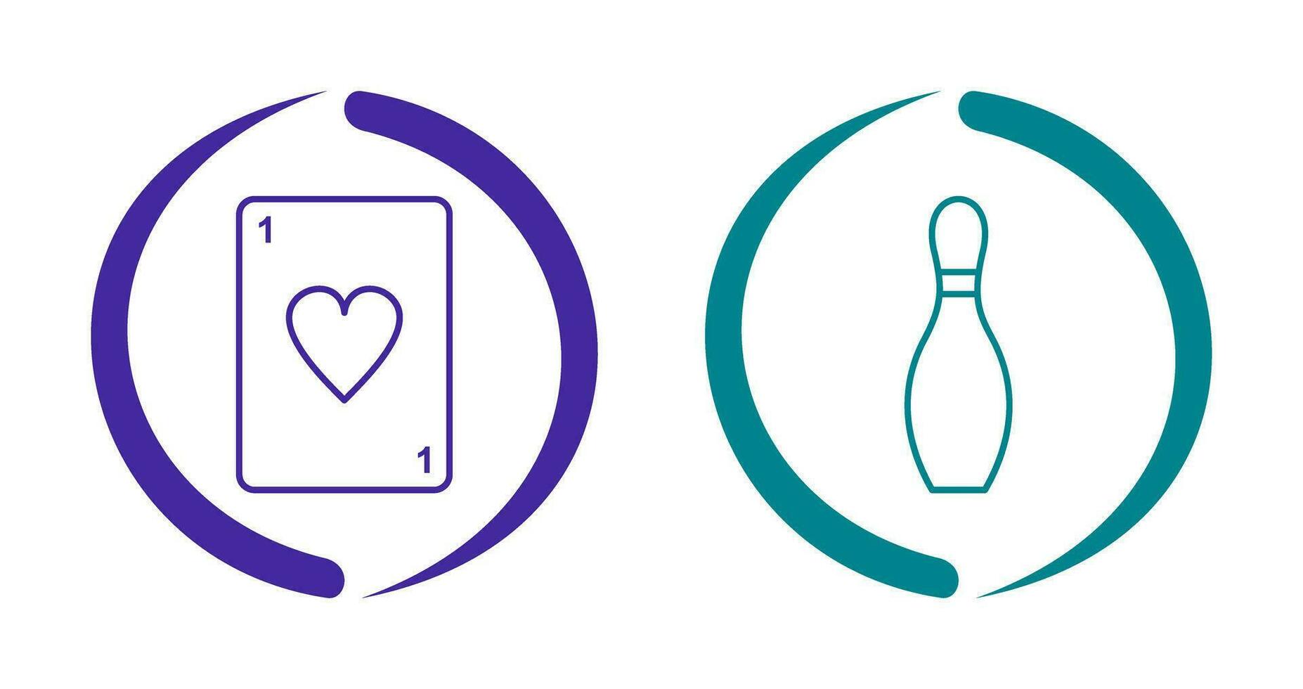 Card and Bowling Pin Icon vector