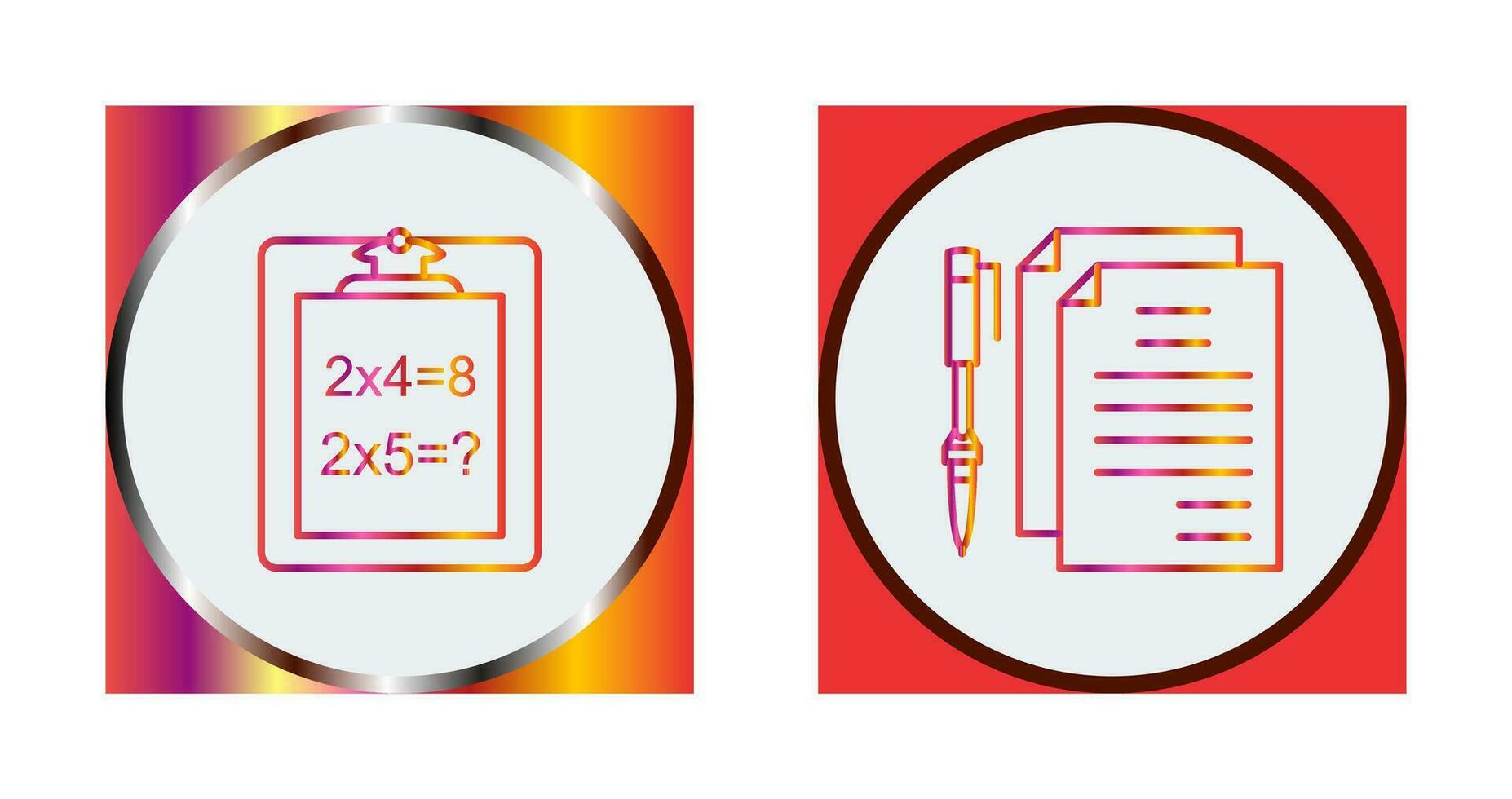 Solving Question and Document and Pen Icon vector