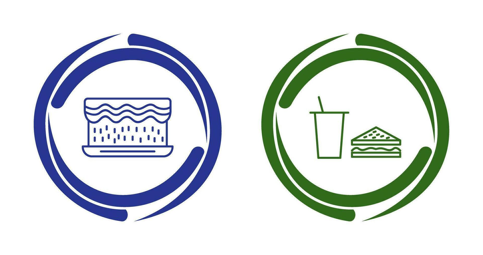 cream cake and lunch bistro Icon vector