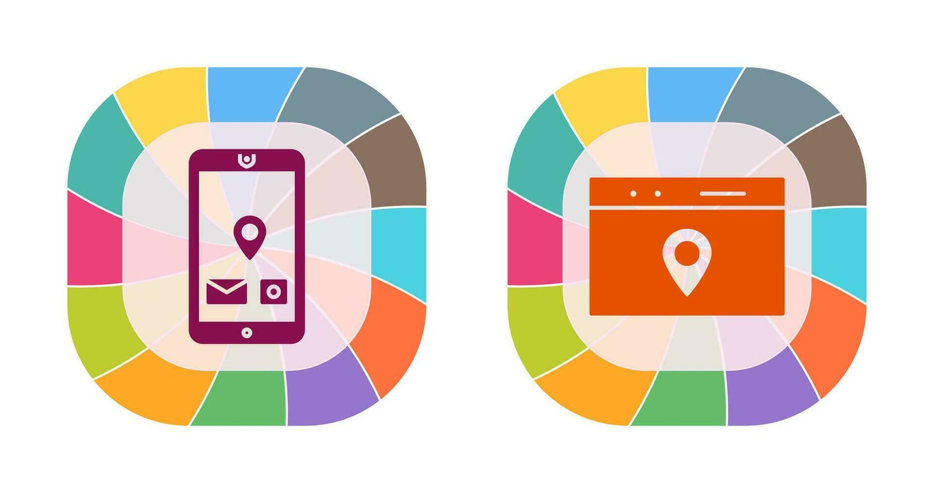 mobile application and location web advertising Icon vector