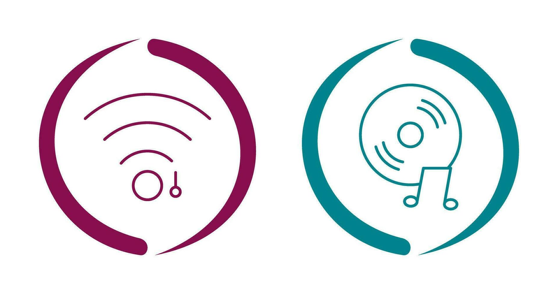 wifi sign and music cd  Icon vector