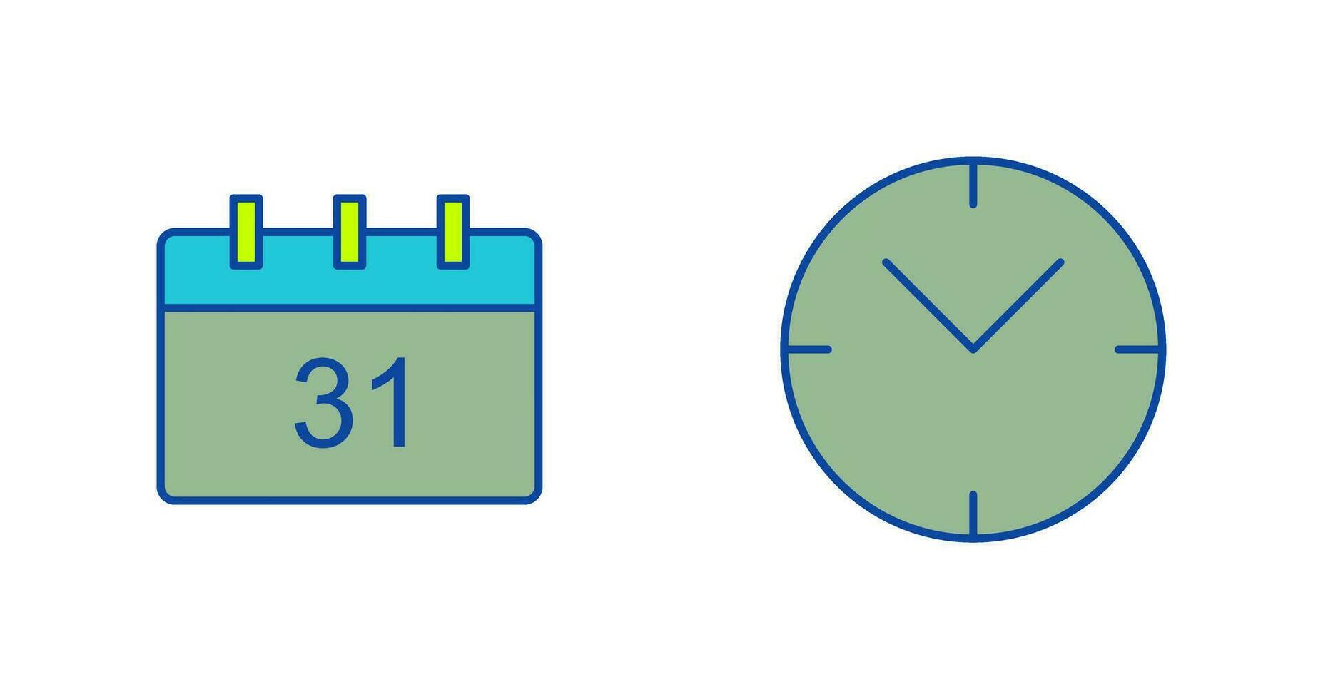 icono de calendario y reloj vector