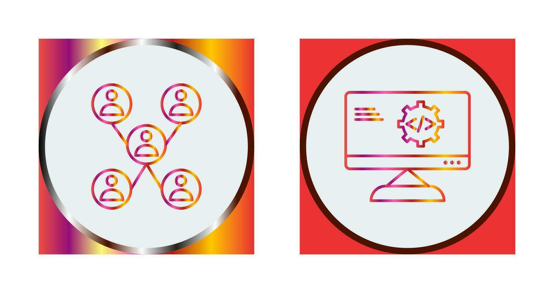 Company Network and Code Optimization Icon vector