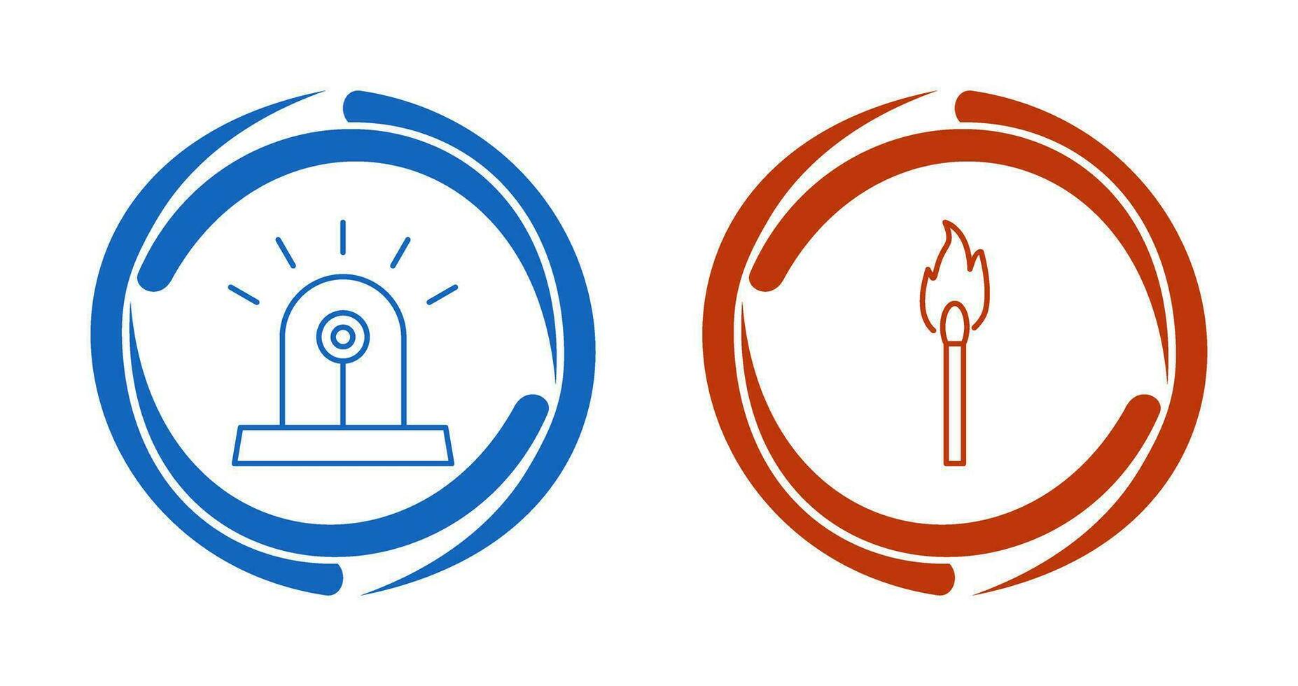 siren and lit matchstick Icon vector