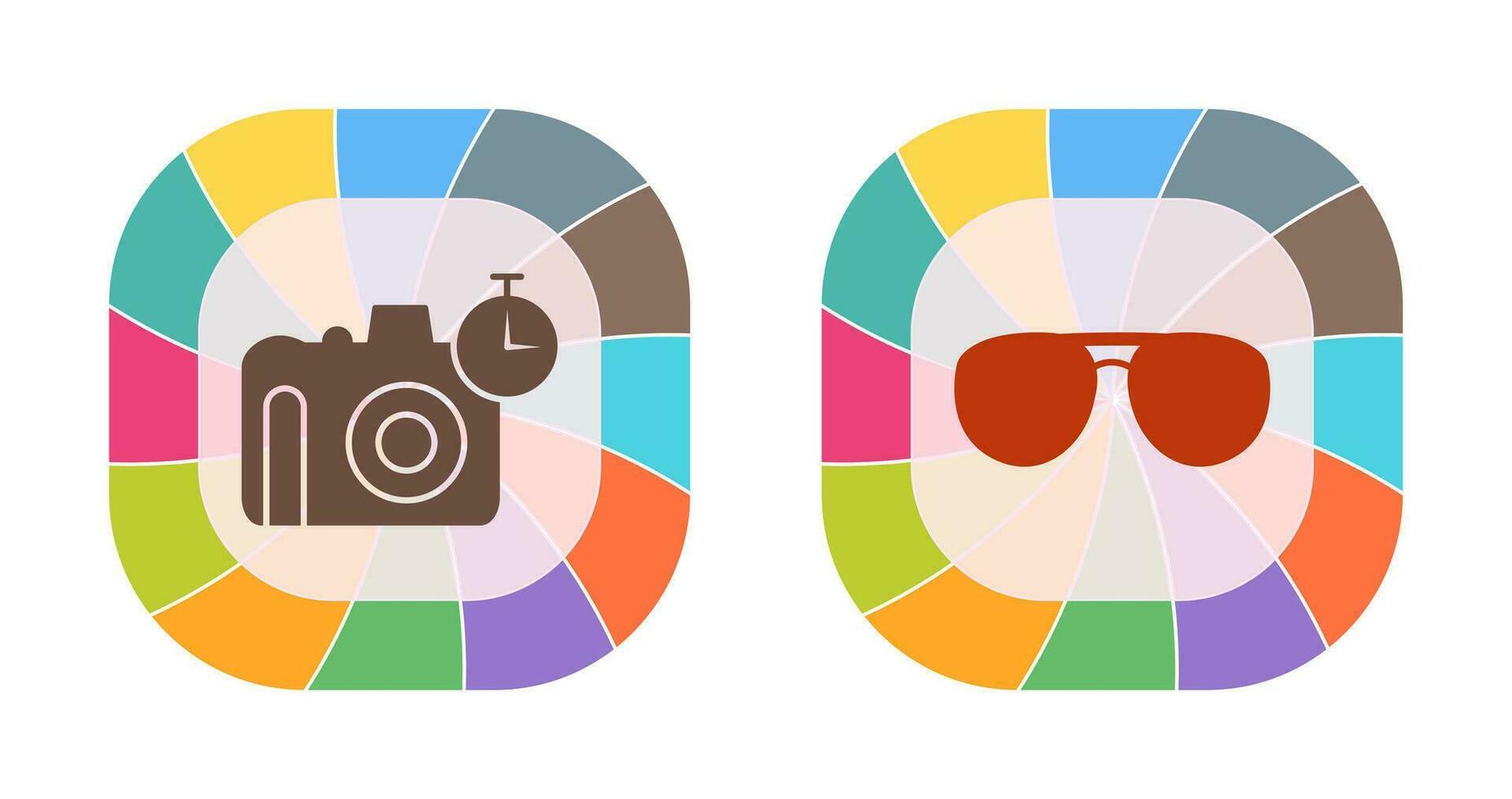 glasses and timer on camera Icon vector